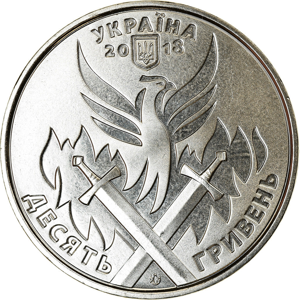 Coin, Ukraine, 10 Hryven, 2018, Kyiv, Journée du bénévolat, MS(63), Zinc