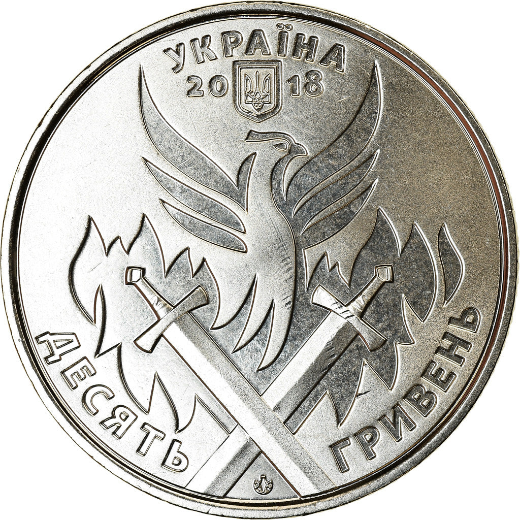 Coin, Ukraine, 10 Hryven, 2018, Kyiv, Journée du bénévolat, MS(63), Zinc