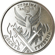 Coin, Ukraine, 10 Hryven, 2018, Kyiv, Journée du bénévolat, MS(63), Zinc