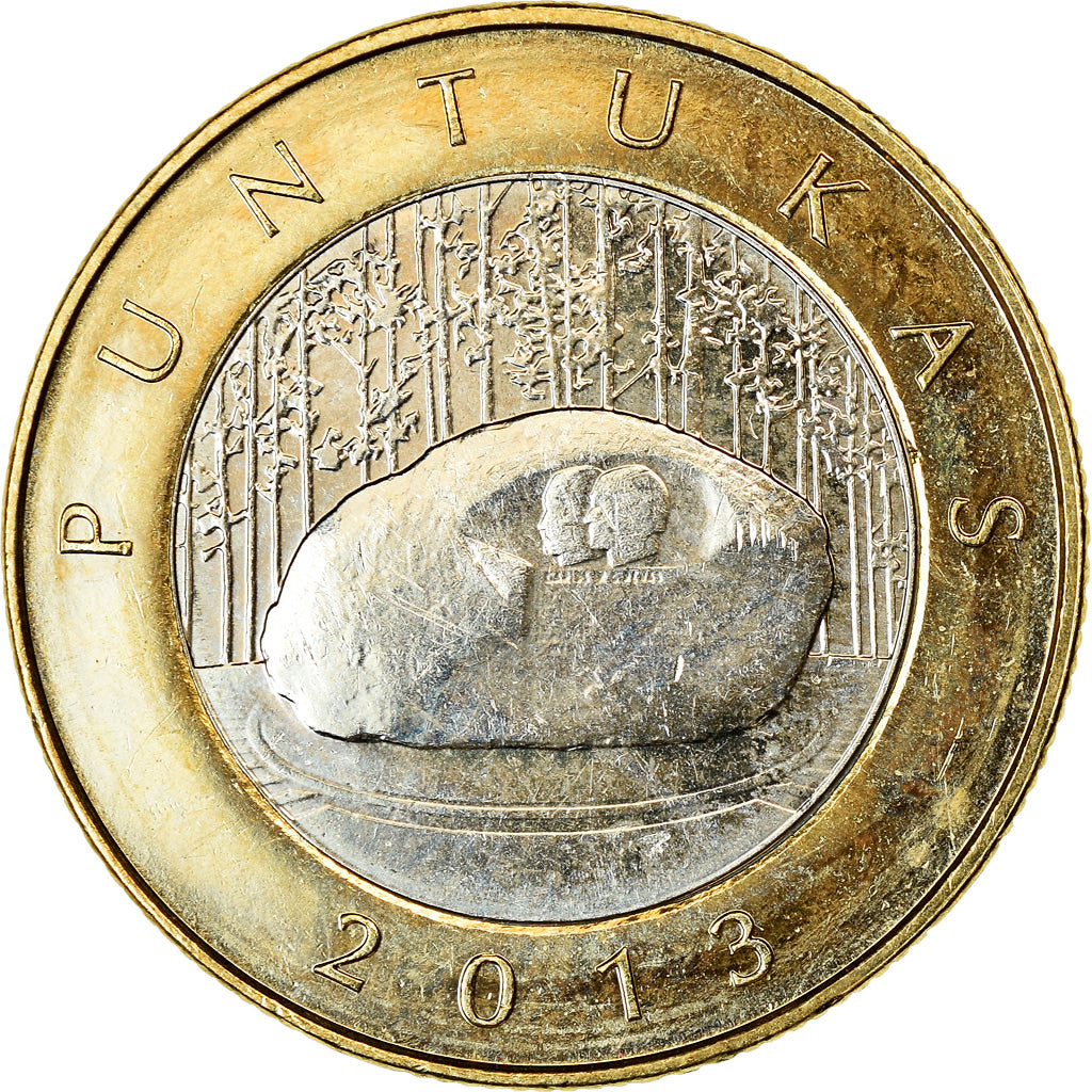 Coin, Lithuania, 2 Litai, 2013, Puntukas, MS(63), Bi-Metallic, KM:189