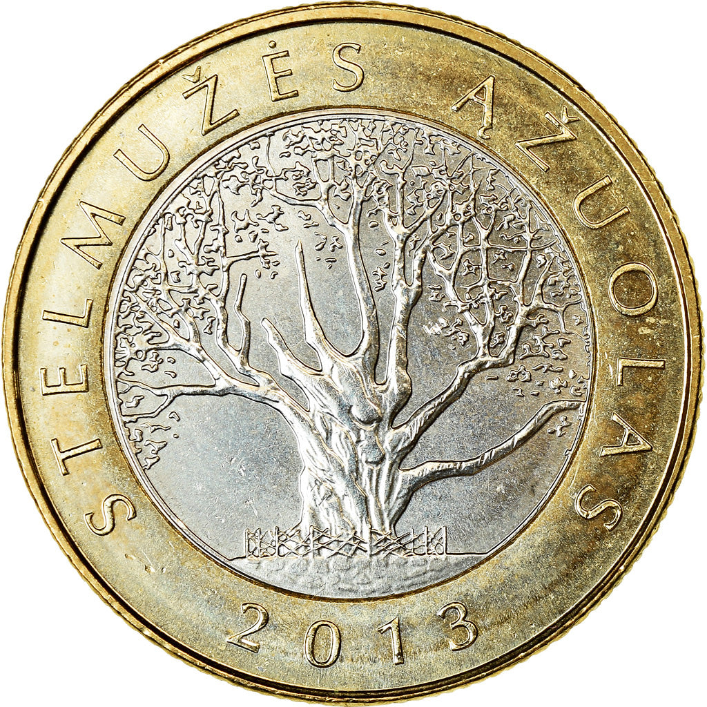 Coin, Lithuania, 2 Litai, 2013, Chêne de Stelmužė, MS(63), Bi-Metallic