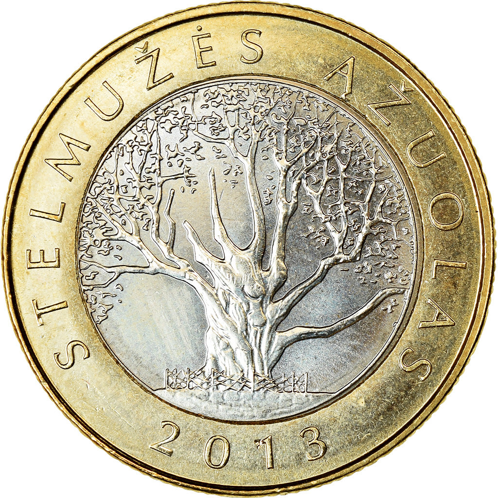 Coin, Lithuania, 2 Litai, 2013, Chêne de Stelmužė, MS(63), Bi-Metallic