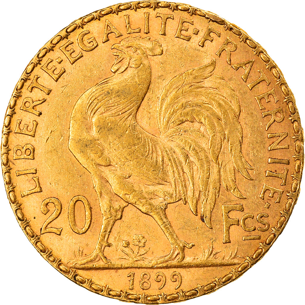 Moeda, França, Marianne, 20 Francs, 1899, AU(50-53), Dourado, KM:847