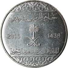Munten, Saudi Arabië, 5 Halalas, 2016/AH1438, UNC-, Nickel plated steel, KM:74