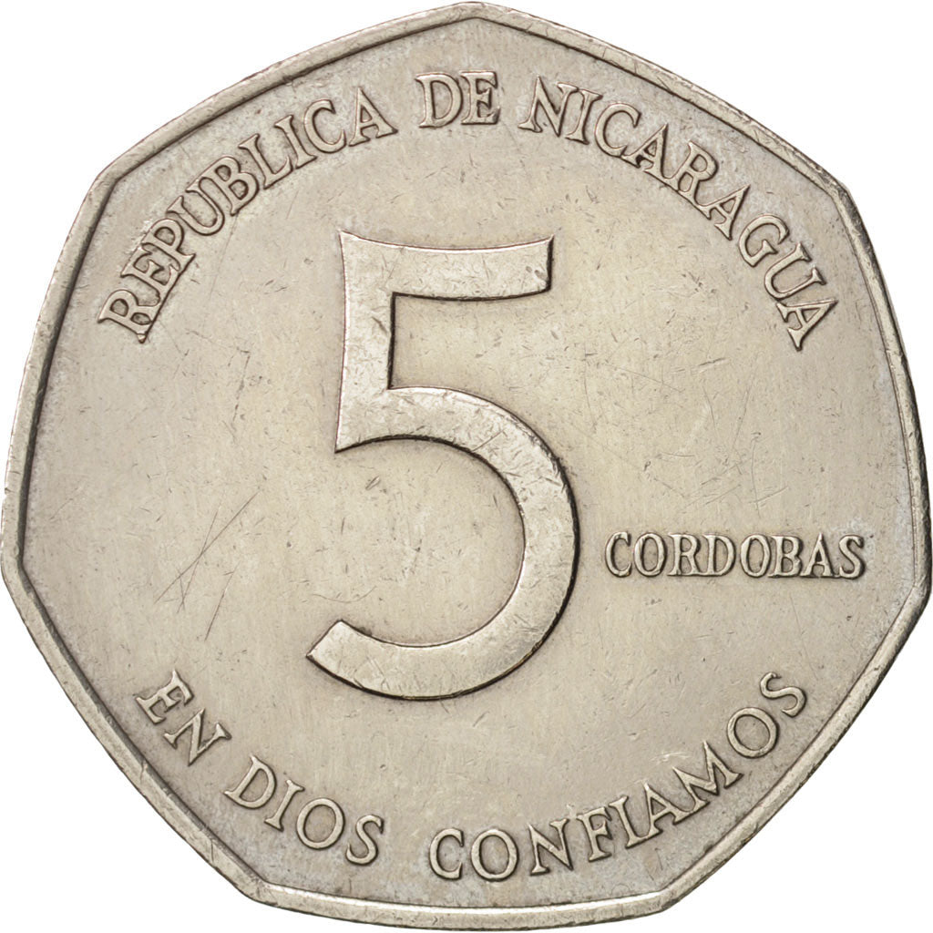 Nicaragua, 5 Cordobas, 1980, TTB+, Copper-nickel, KM:44
