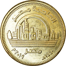 Coin, Egypt, 50 Piastres, 2019/AH1440, Nouvelle capitale, MS(63), Brass plated