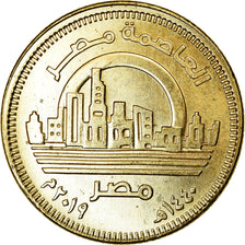 Coin, Egypt, 50 Piastres, 2019/AH1440, Nouvelle capitale, MS(63), Brass plated