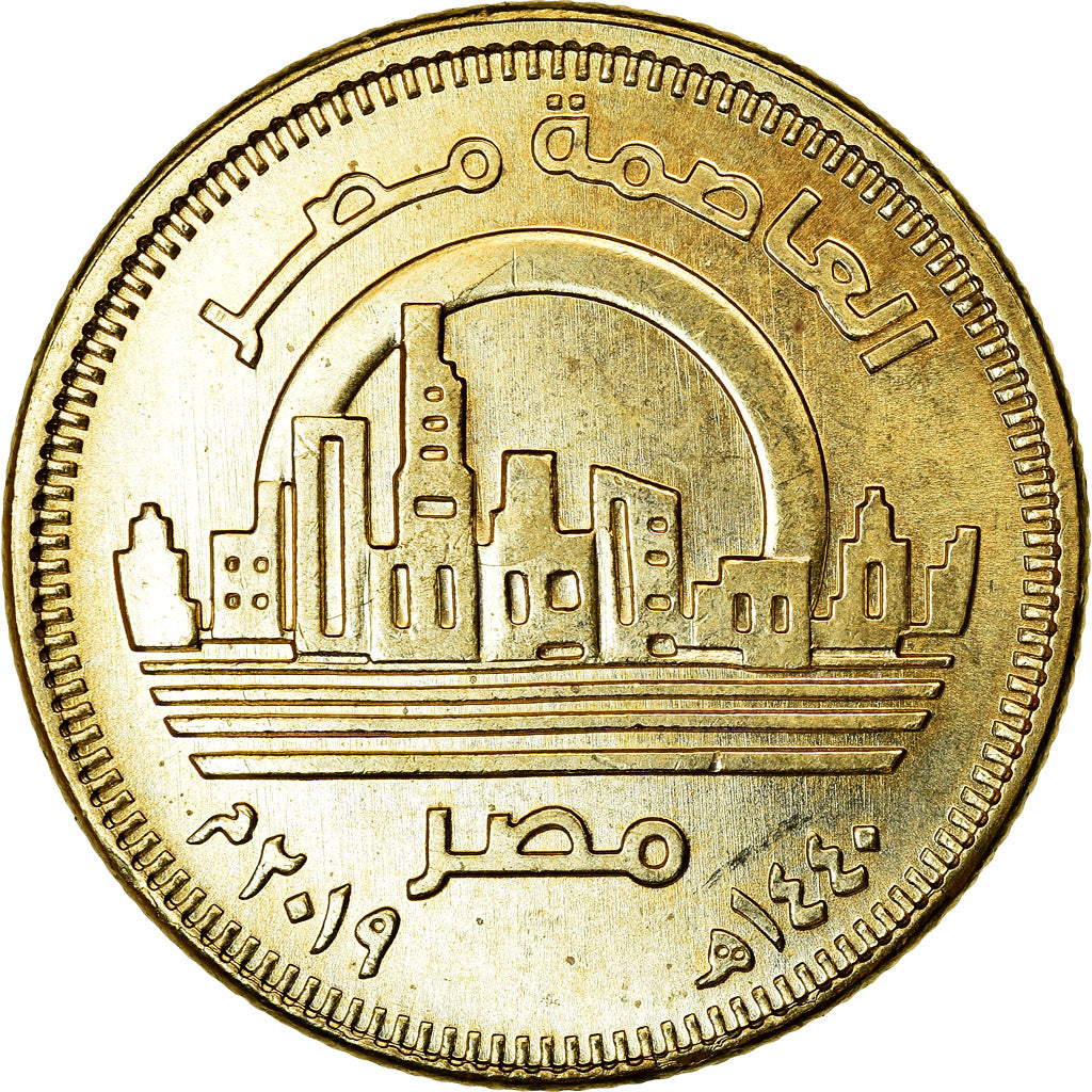 Coin, Egypt, 50 Piastres, 2019/AH1440, Nouvelle capitale, MS(63), Brass plated