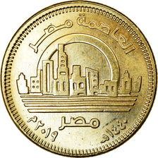 Coin, Egypt, 50 Piastres, 2019/AH1440, Nouvelle capitale, MS(63), Brass plated