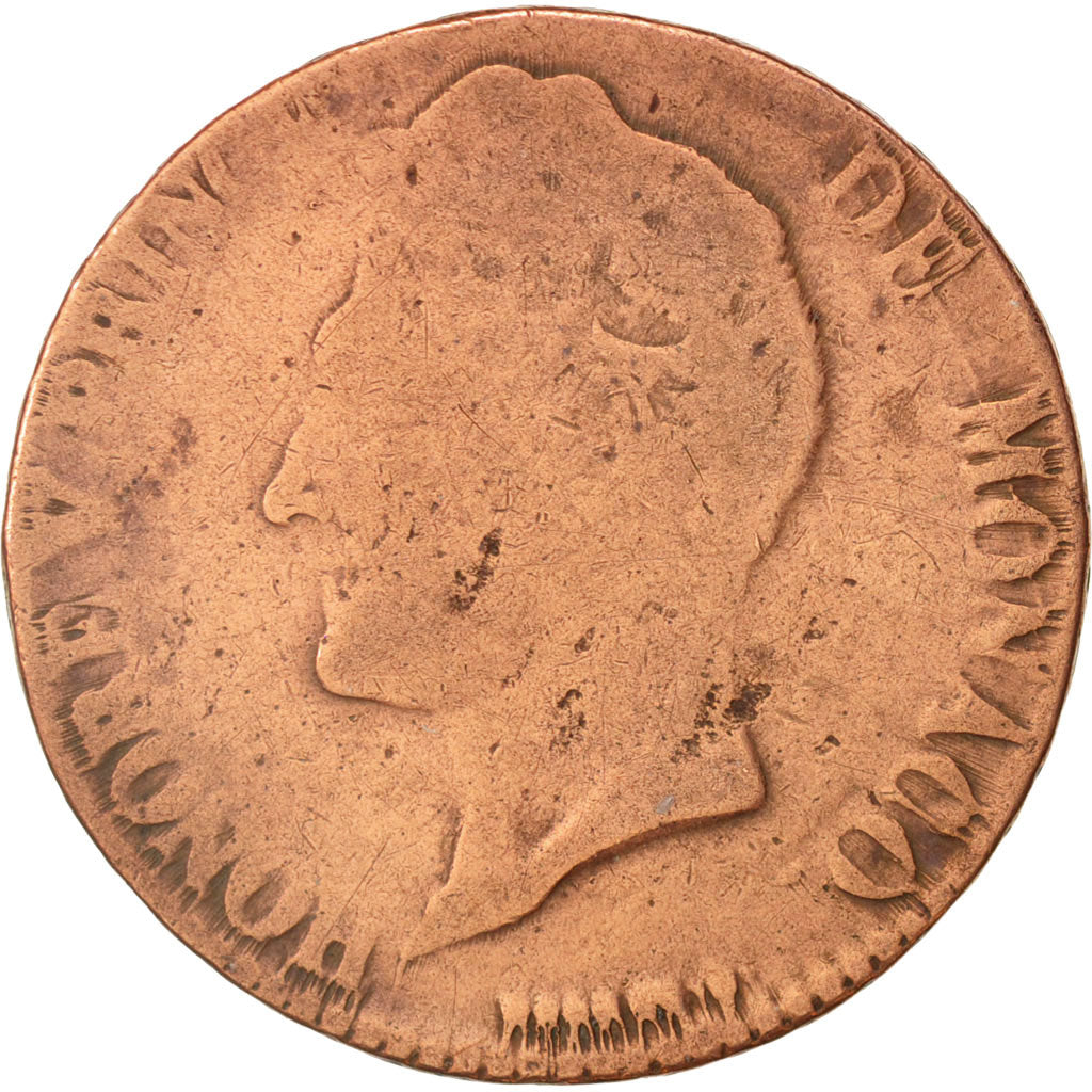 Monaco, Honore V, 5 Centimes, Cinq, 1837, Monaco, F(12-15), Copper, KM:95.2a