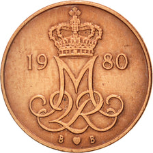 Denmark, Margrethe II, 5 Öre,1980,Copenhagen,AU(50-53),Copper Clad Iron,KM 859.2