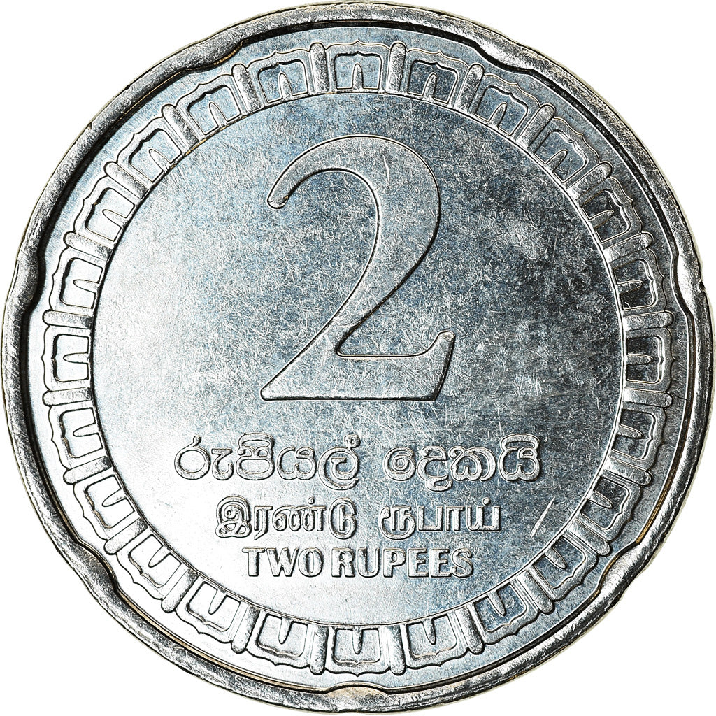 Munten, Sri Lanka, 2 Rupees, 2017, UNC-, Stainless Steel