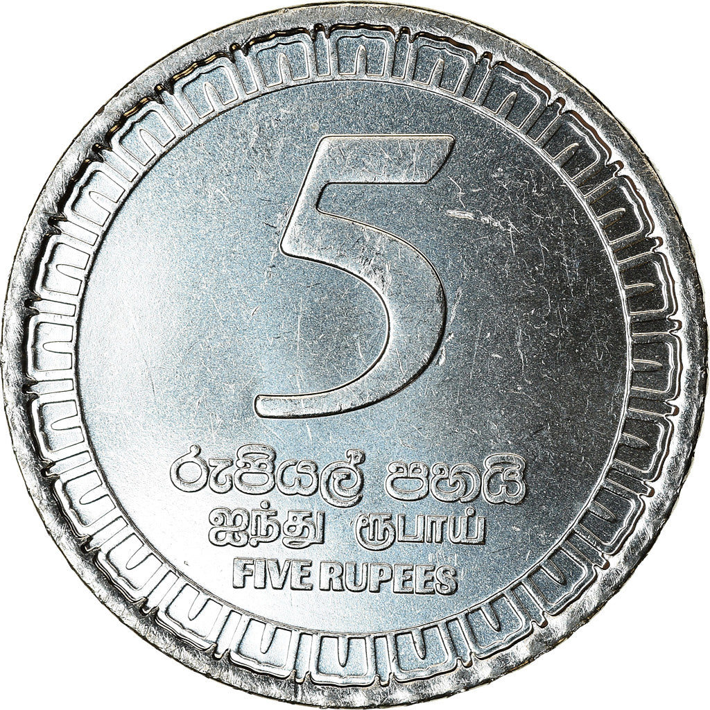 Munten, Sri Lanka, 5 Rupees, 2017, UNC-, Stainless Steel
