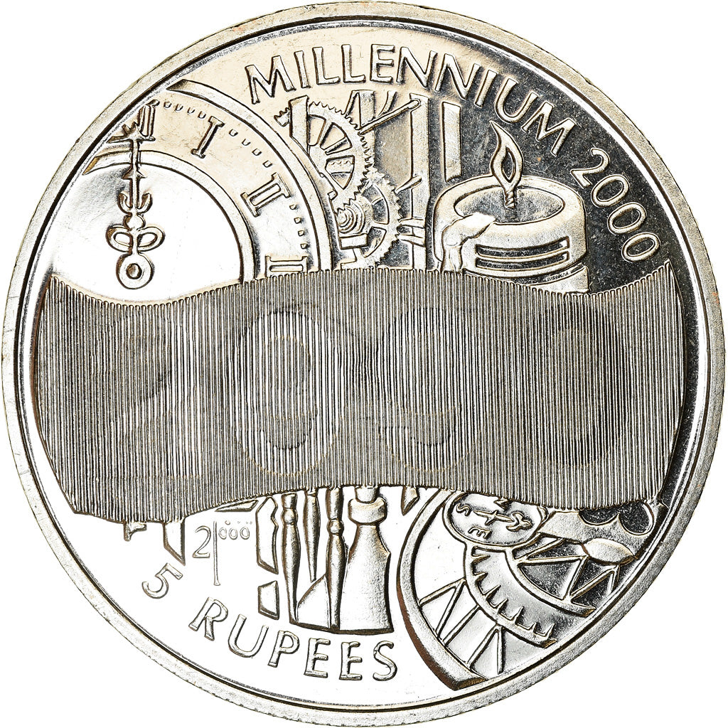 Coin, Seychelles, 5 Rupees, 2000, British Royal Mint, Millénaire, MS(63)