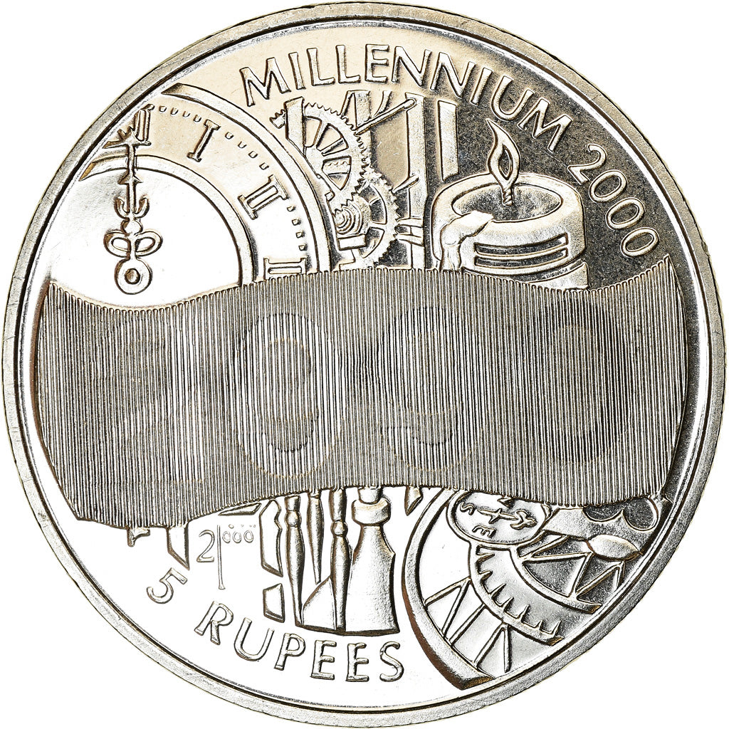 Coin, Seychelles, 5 Rupees, 2000, British Royal Mint, Millénaire, MS(63)