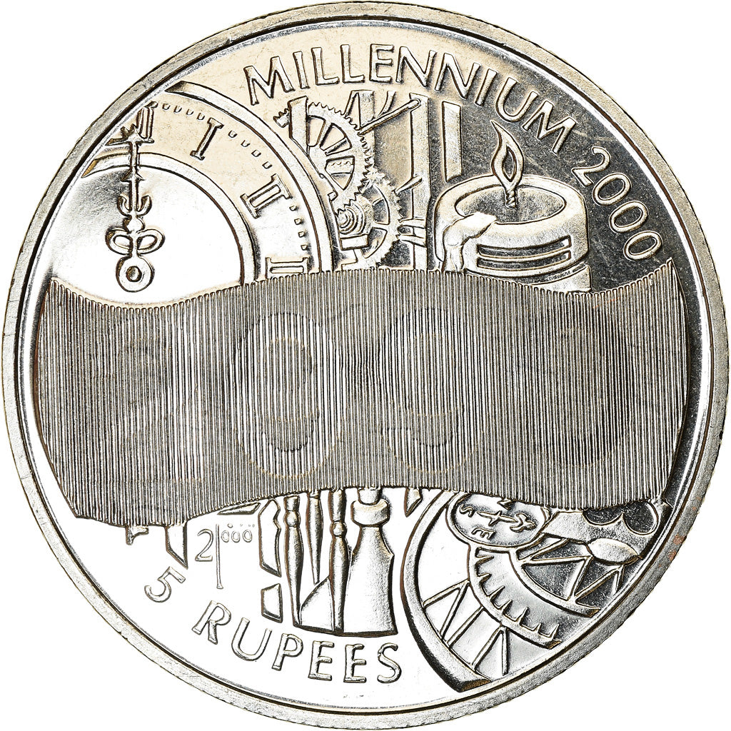 Coin, Seychelles, 5 Rupees, 2000, British Royal Mint, Millénaire, MS(63)