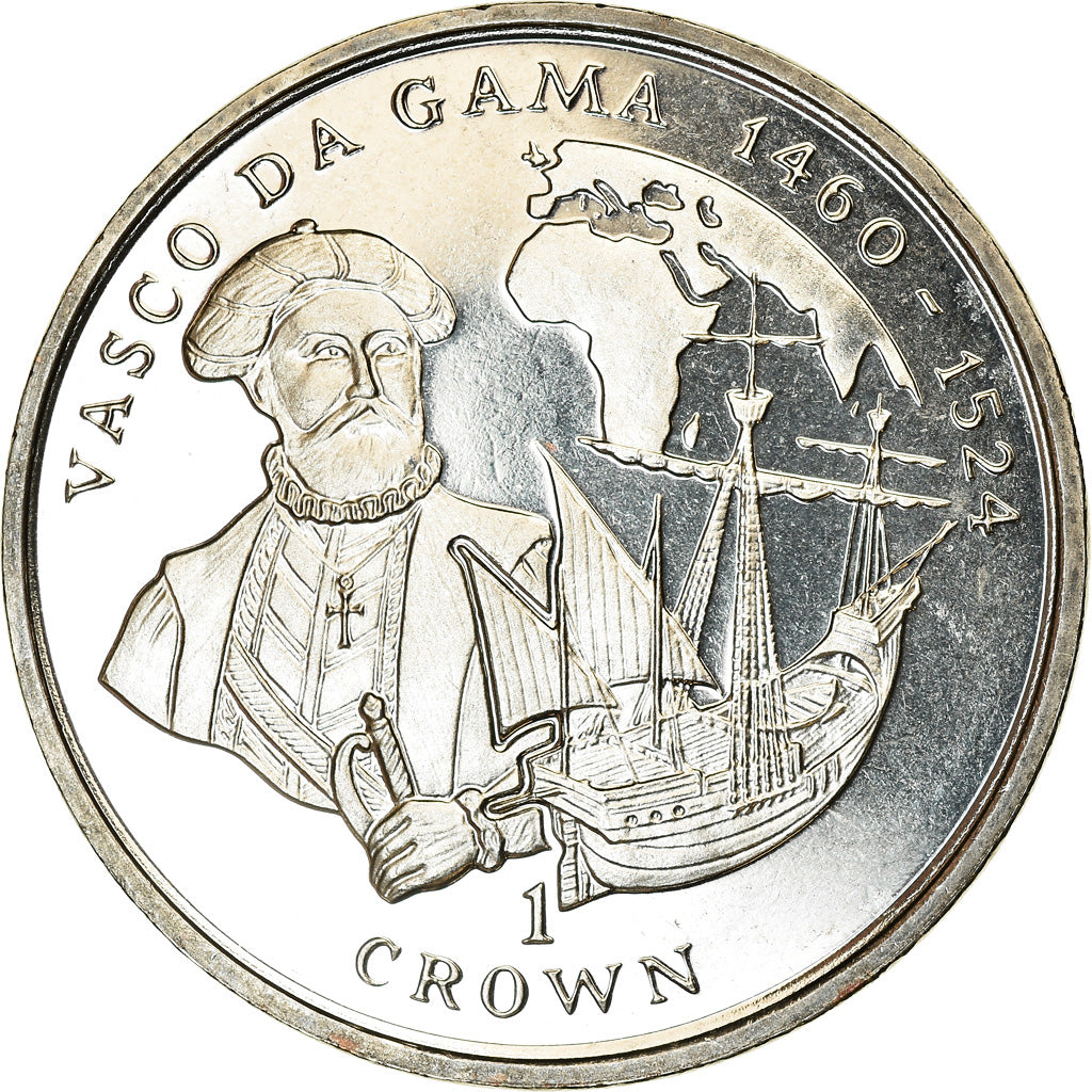 Coin, Isle of Man, Crown, 1998, Pobjoy Mint, Vasco de Gama, MS(63)