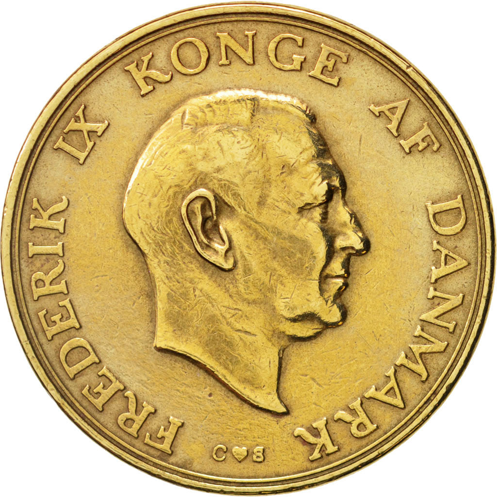 Denmark, Frederik IX,2 Kroner,1956,Copenhagen, AU(50-53), Alu-Bronze,KM 838.2