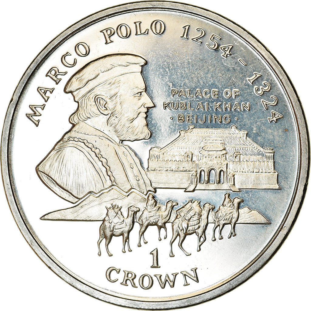 Coin, Isle of Man, Crown, 1998, Pobjoy Mint, Marco Polo, MS(63), Cupro-nickel