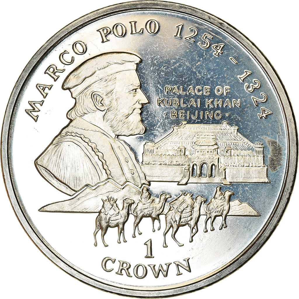 Coin, Isle of Man, Crown, 1998, Pobjoy Mint, Marco Polo, MS(63), Cupro-nickel