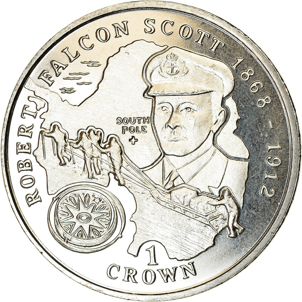 Coin, Isle of Man, Crown, 1999, Pobjoy Mint, Robert Falcon Scott, MS(63)