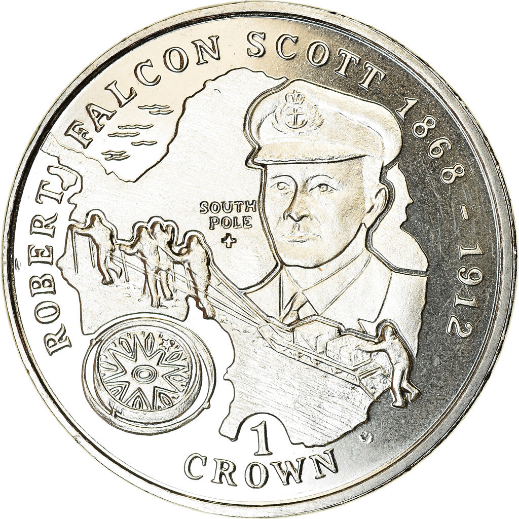 Coin, Isle of Man, Crown, 1999, Pobjoy Mint, Robert Falcon Scott, MS(63)