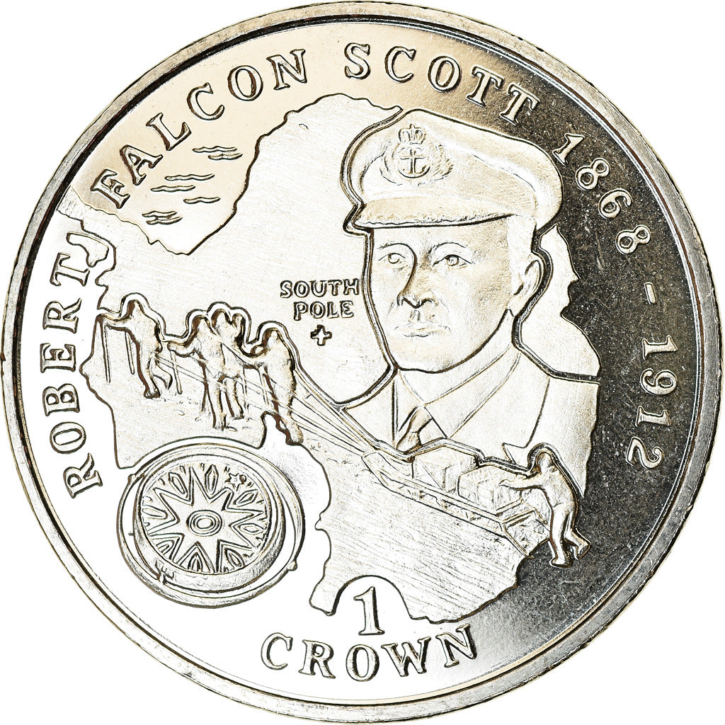Coin, Isle of Man, Crown, 1999, Pobjoy Mint, Robert Falcon Scott, MS(63)