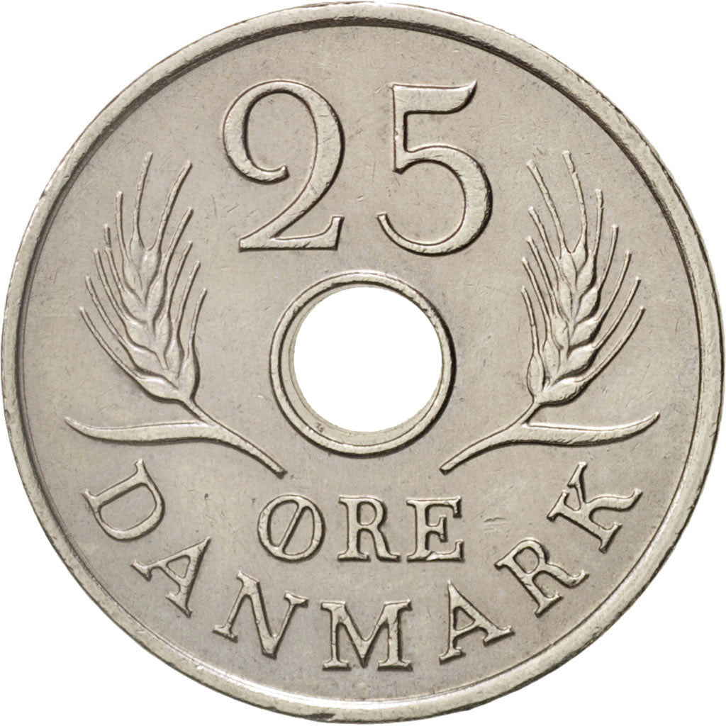 Denmark, Frederik IX, 25 Öre, 1972, Copenhagen,AU(50-53),Copper-nickel, KM 855.2