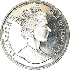 Moneda, Isla de Man, Crown, 1999, Pobjoy Mint, 1er homme sur la lune, SC