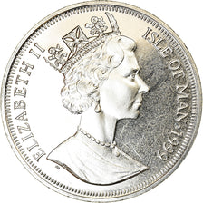 Moeda, Ilha de Man, Crown, 1999, Pobjoy Mint, 1er homme sur la lune, MS(63)