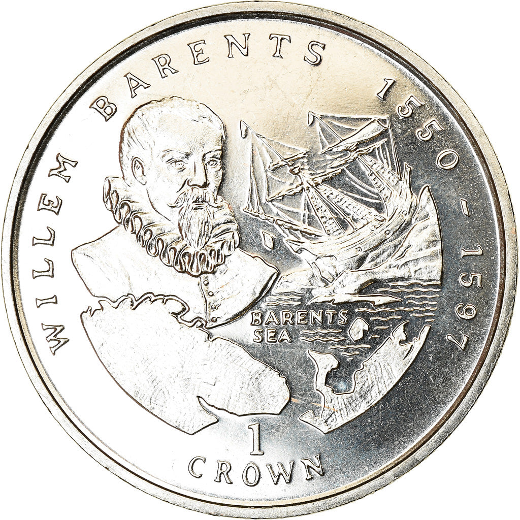 Coin, Isle of Man, Crown, 2000, Pobjoy Mint, Willem Barents, MS(63)