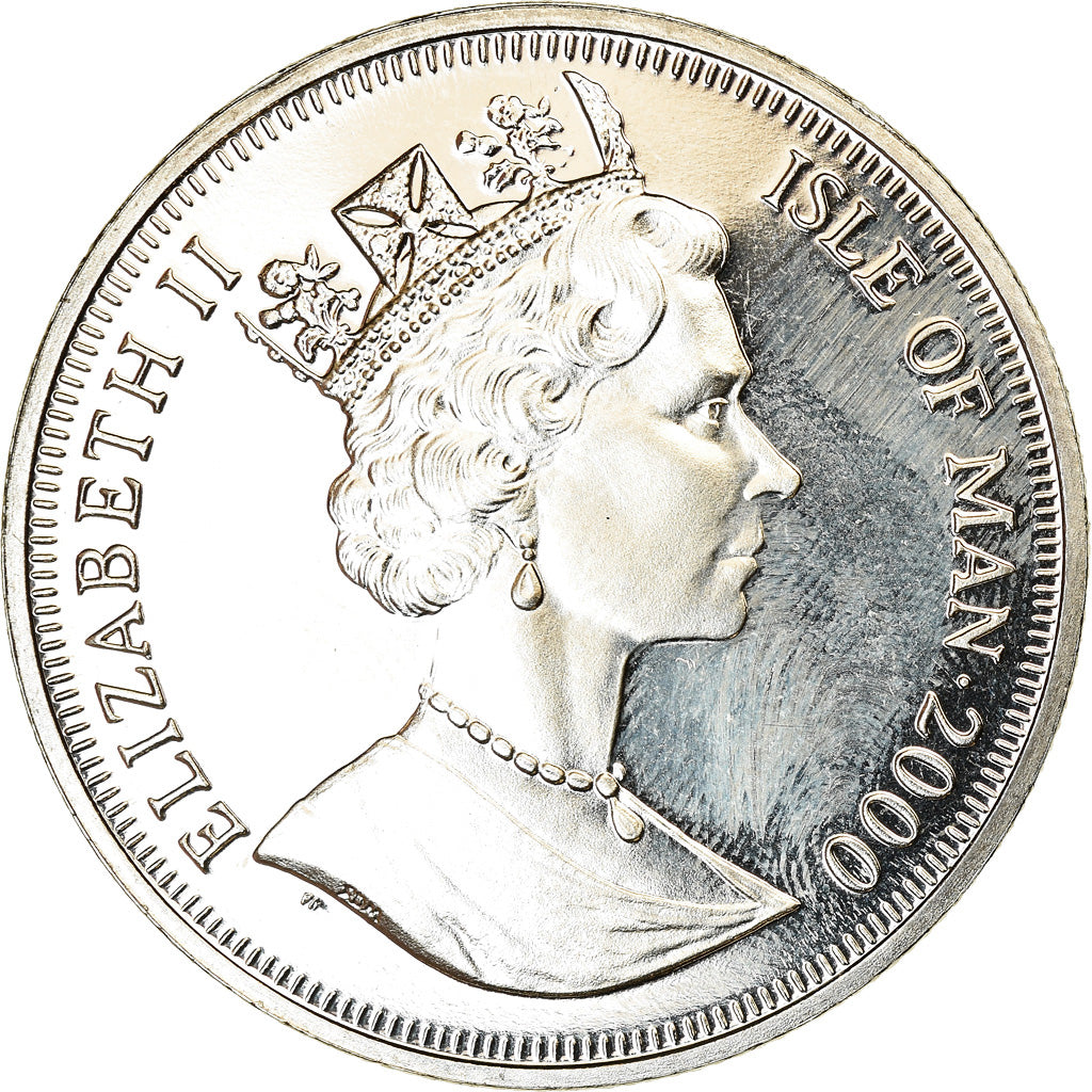 Coin, Isle of Man, Crown, 2000, Pobjoy Mint, Millénaire - Station spatiale