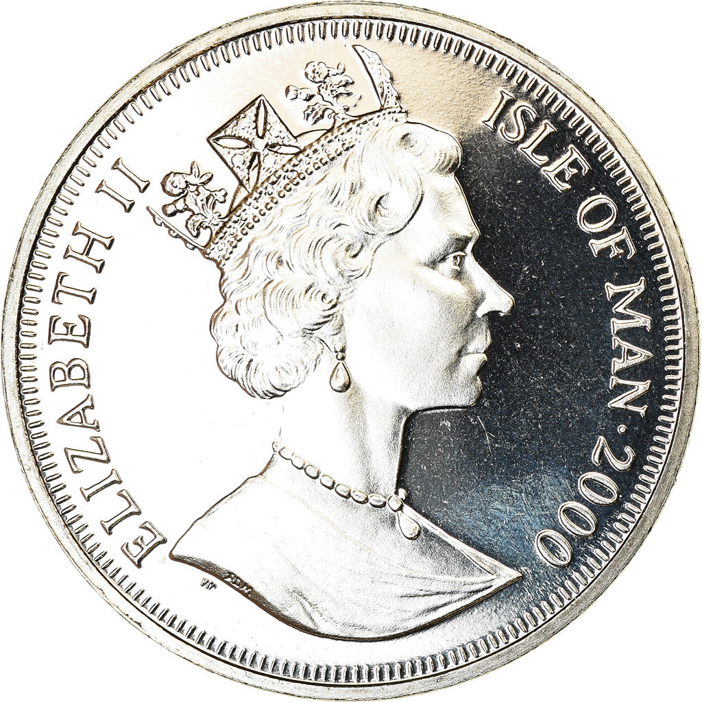 Coin, Isle of Man, Crown, 2000, Pobjoy Mint, Millénaire - Station spatiale