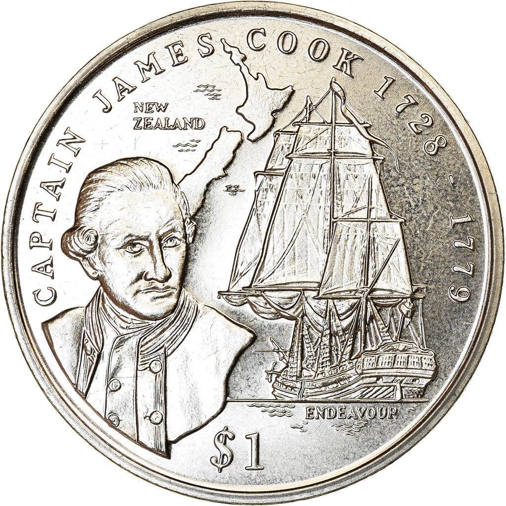 Coin, Liberia, Dollar, 1999, Capitaine James Cook, MS(63), Cupro-nickel