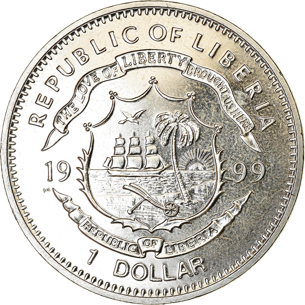 Coin, Liberia, Dollar, 1999, Capitaine James Cook, MS(63), Cupro-nickel