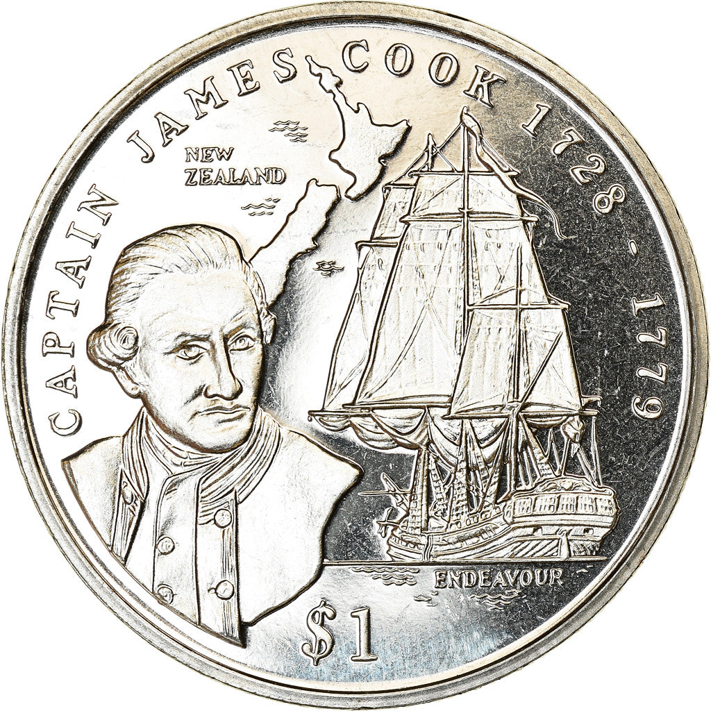 Coin, Liberia, Dollar, 1999, Capitaine James Cook, MS(63), Cupro-nickel