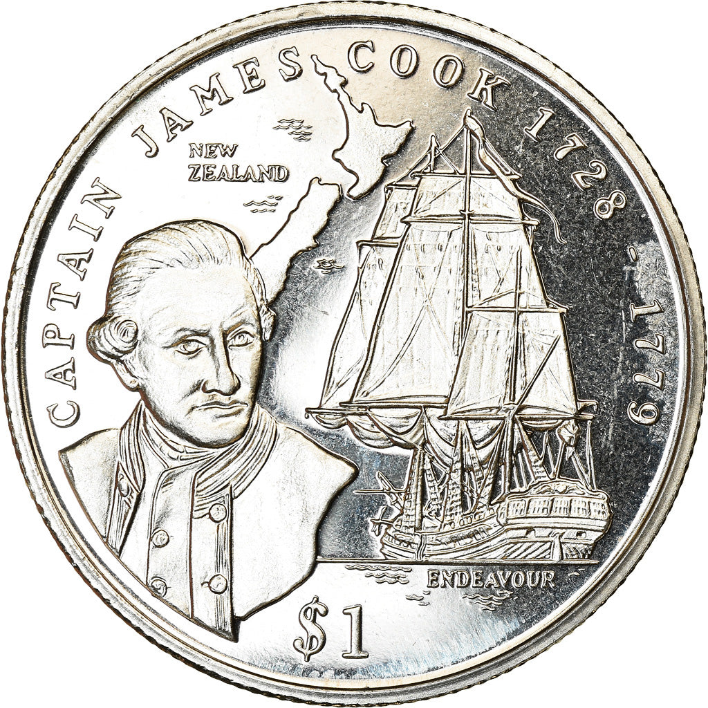 Coin, Liberia, Dollar, 1999, Capitaine James Cook, MS(63), Cupro-nickel