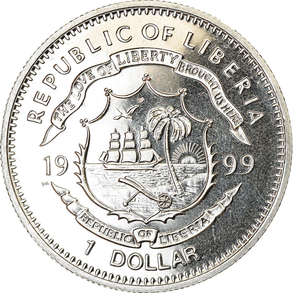Coin, Liberia, Dollar, 1999, Capitaine James Cook, MS(63), Cupro-nickel
