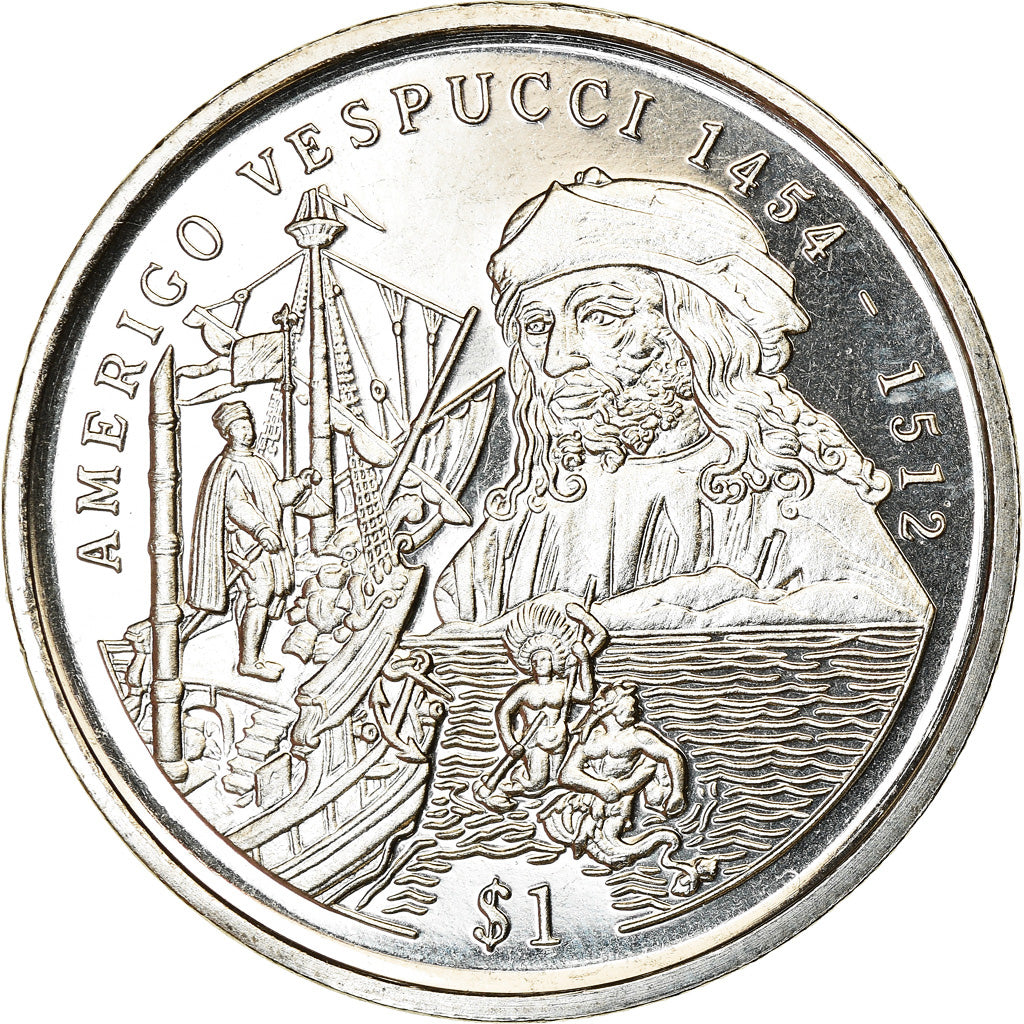 Coin, Sierra Leone, Dollar, 1999, British Royal Mint, Amerigo Vespucci, MS(63)