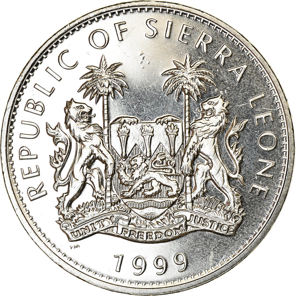 Coin, Sierra Leone, Dollar, 1999, British Royal Mint, Charles Darwin, MS(63)