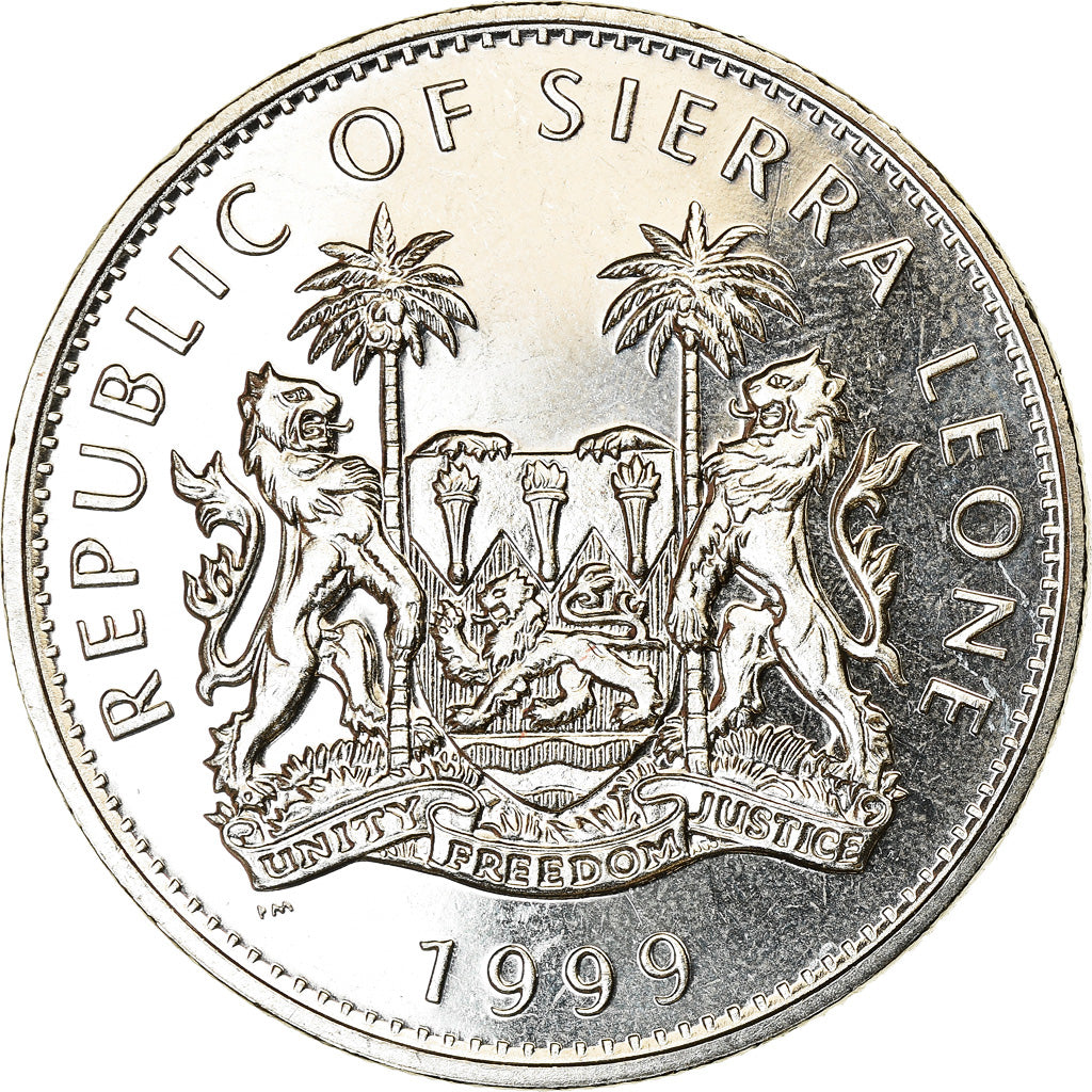 Coin, Sierra Leone, Dollar, 1999, British Royal Mint, Charles Darwin, MS(63)