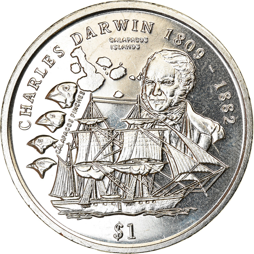 Coin, Sierra Leone, Dollar, 1999, British Royal Mint, Charles Darwin, MS(63)