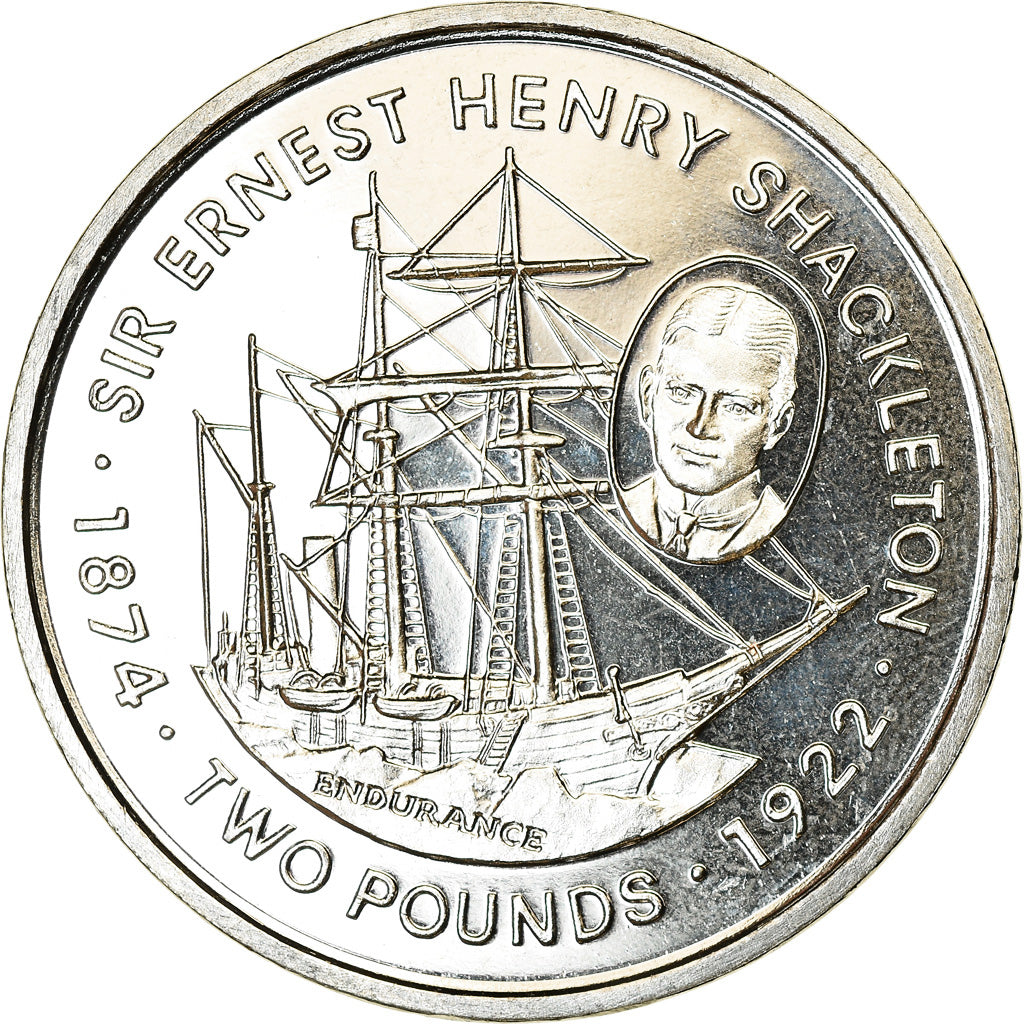 Moneta, Isole Falkland, 2 Pounds, 1999, Sir Ernest Henry Shackleton, SPL