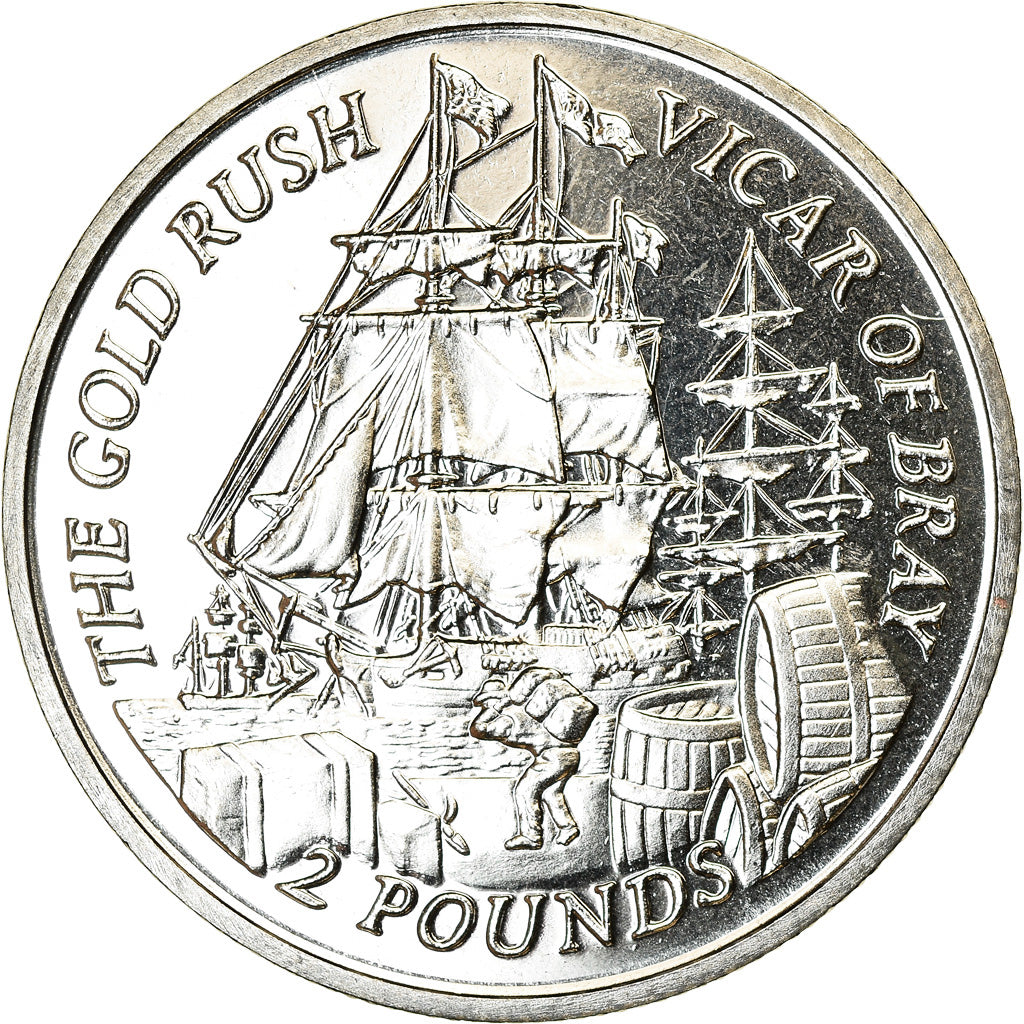 Monnaie, Falkland Islands, 2 Pounds, 2000, Ruée vers l'or - Vicar of Bray, SPL