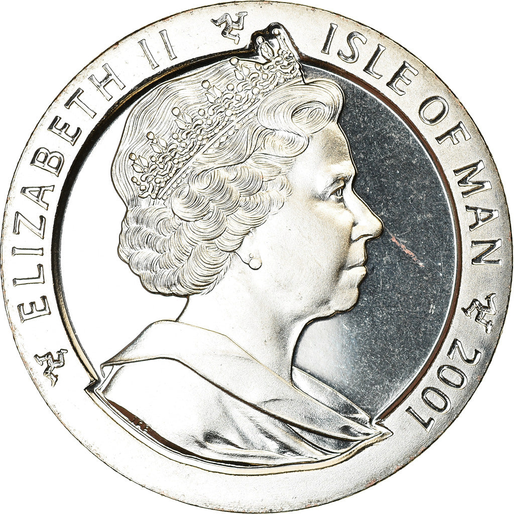 Moeda, Ilha de Man, Crown, 2001, Pobjoy Mint, Année du Serpent, MS(63)