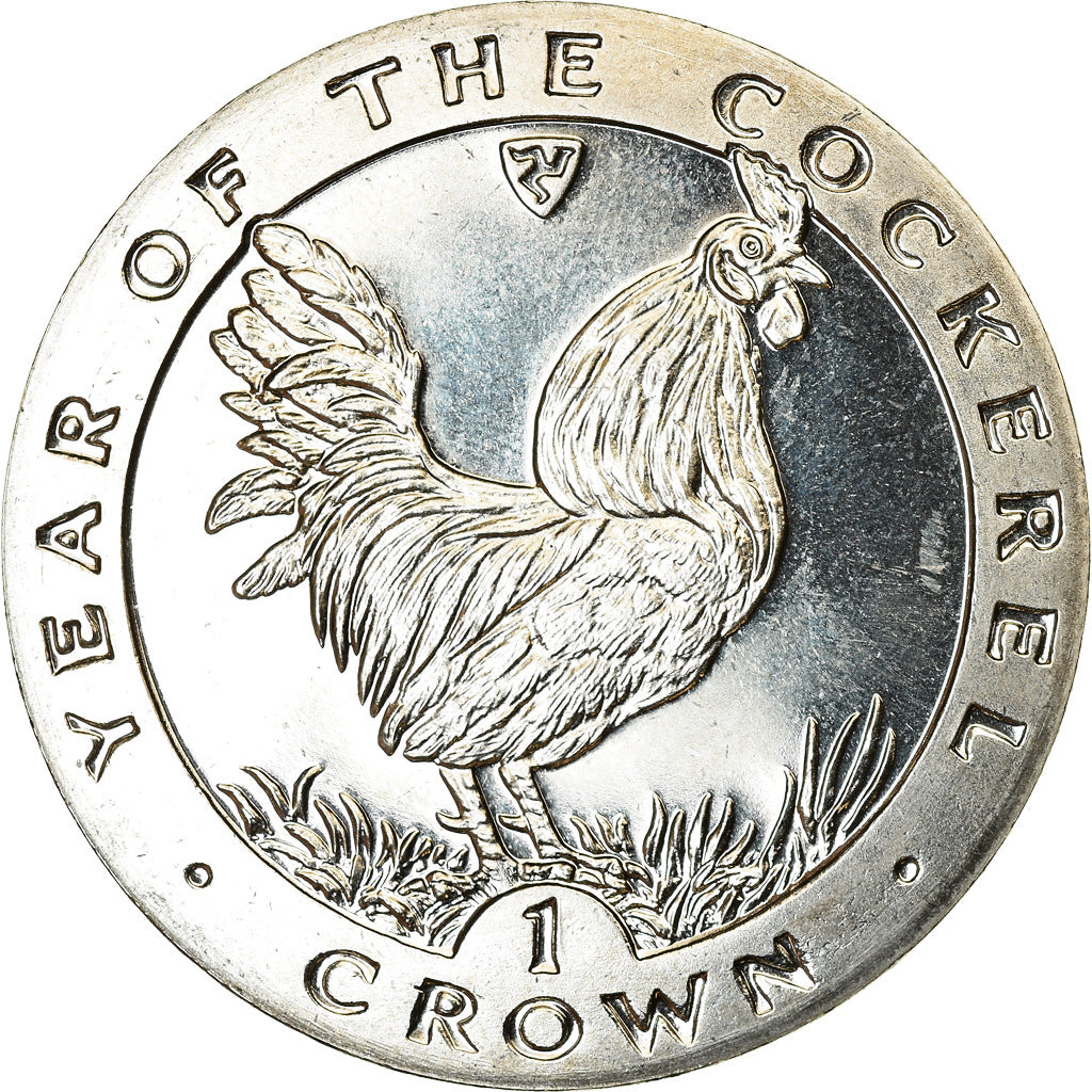 Münze, Isle of Man, Crown, 1993, Pobjoy Mint, Année du Coq, UNZ, Cupro-nickel