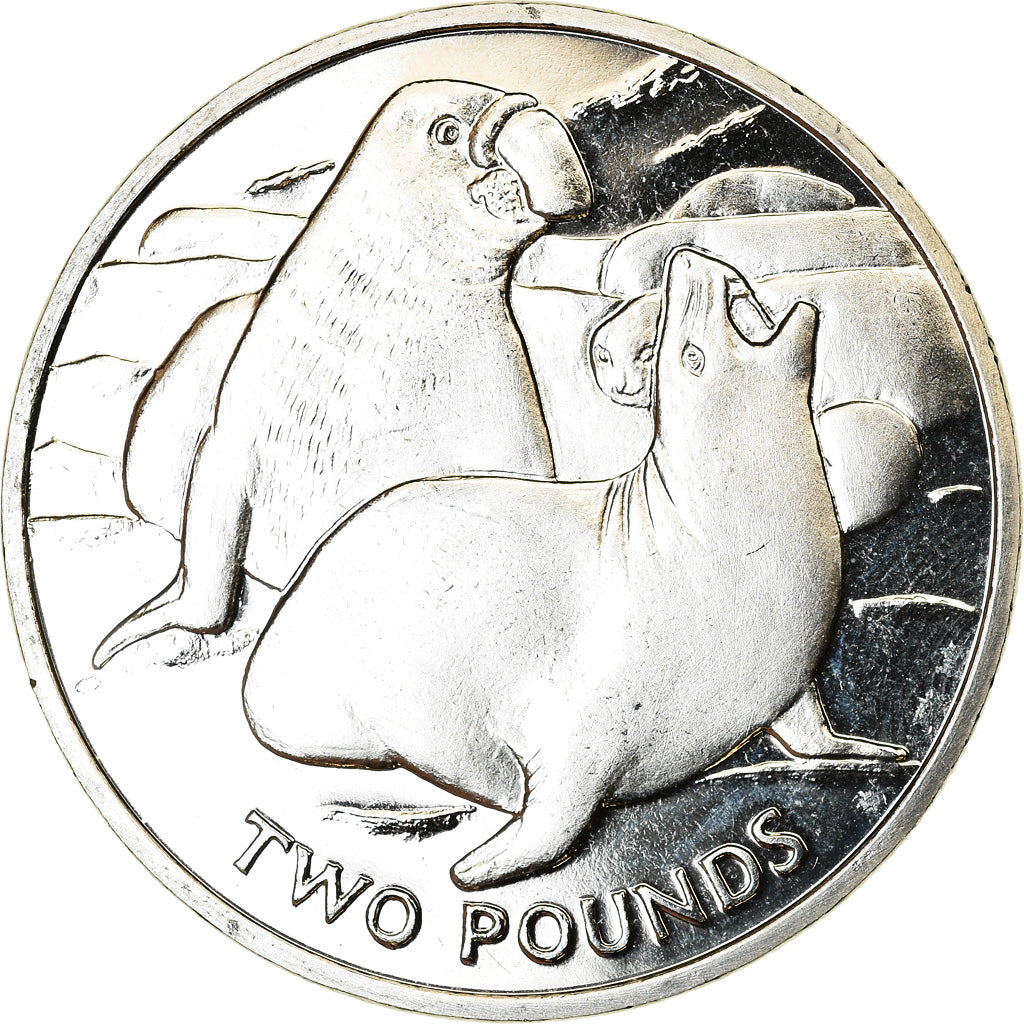 Coin, South Georgia and the South Sandwich Islands, 2 Pounds, 2017, Eléphants