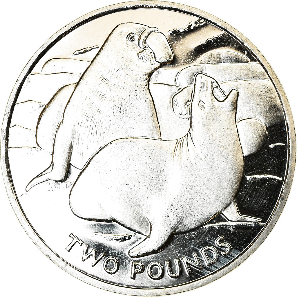 Coin, South Georgia and the South Sandwich Islands, 2 Pounds, 2017, Eléphants