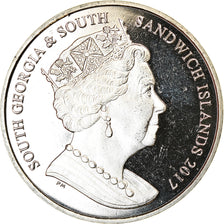 Moneda, Islas Georgias del Sur y Sandwich del Sur, 2 Pounds, 2017, Eléphants de