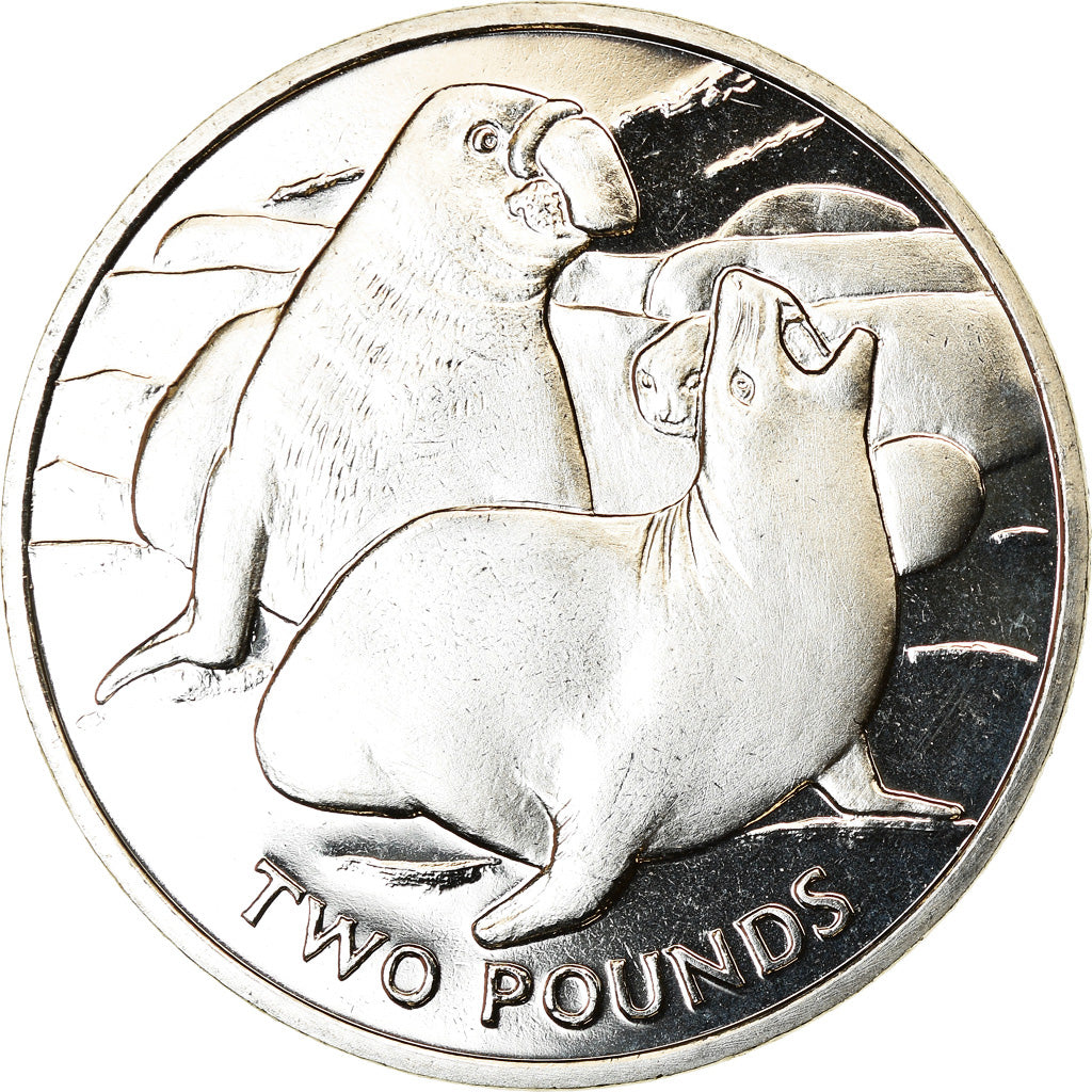 Coin, South Georgia and the South Sandwich Islands, 2 Pounds, 2017, Eléphants